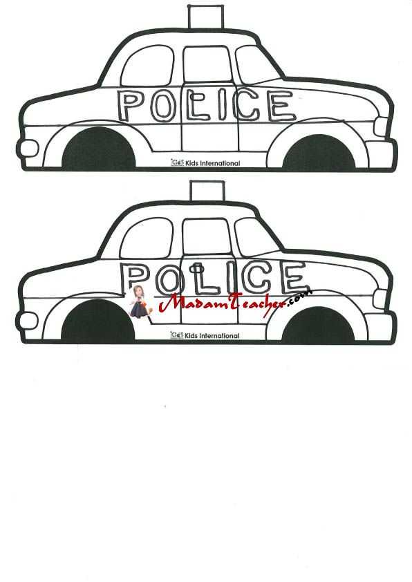polis arabası boyama sayfası