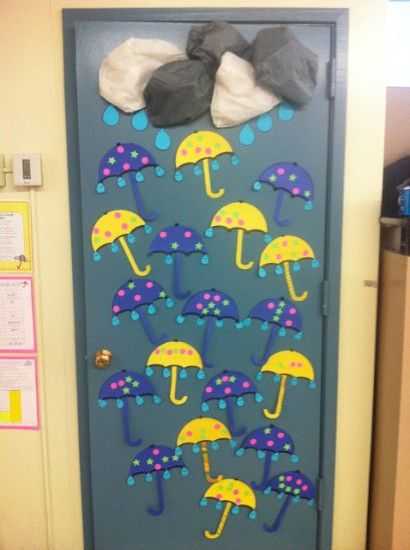 şemsiyelerle ana sınıfı kapı süsü
