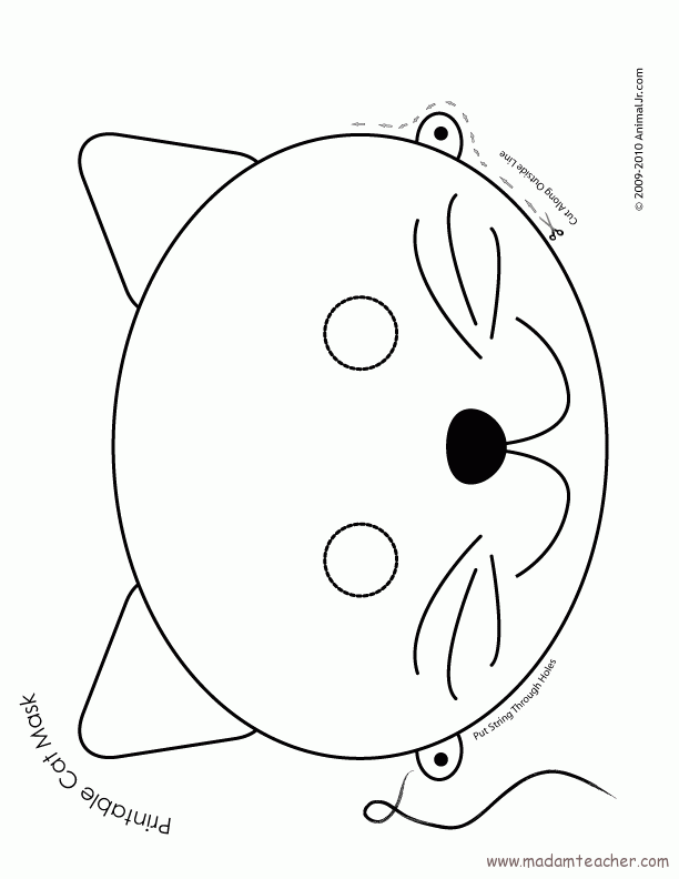 Okul öncesi Kedi Maskesi Kalıbı Semoh