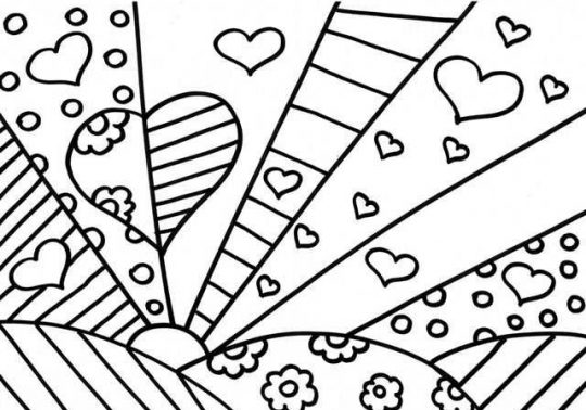 Ressam Romero Britto Eserlerinin Boyama Sayfaları