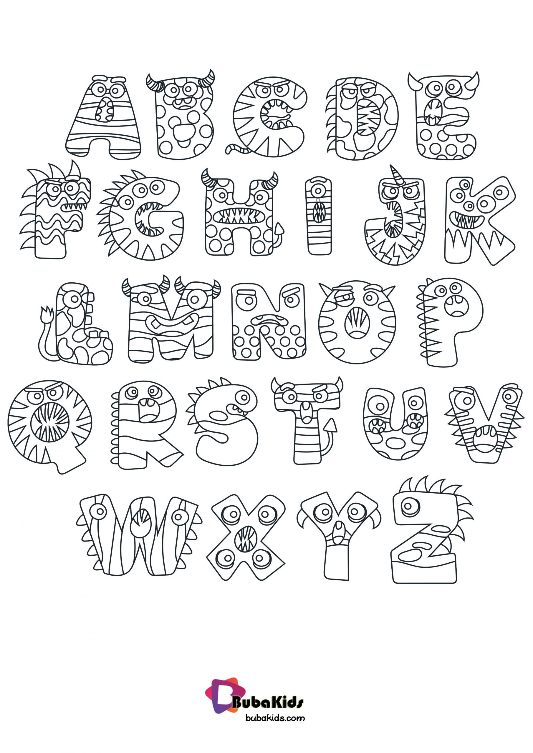 Halloween Preschool Alphabet Coloring Page