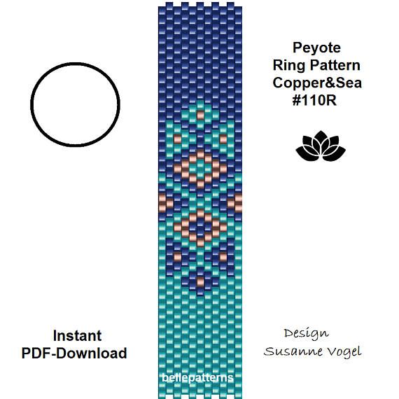 peyote pattern,pdfdownload, 110R, beading pattern, beading tutorials